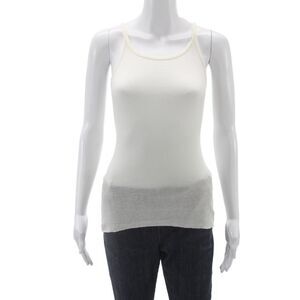 James Perse Womens White Ribbed Knit Scoop Neck Camisole Size 0